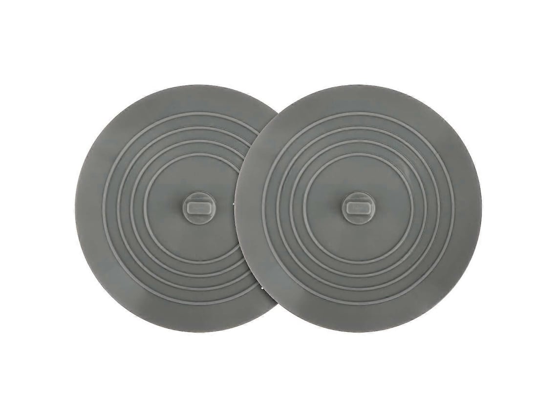 Tampão De Banheira De Silicone, 6 Polegadas, Ventosa Plana, Para Banheiras, Cozinhas E Lavanderias (cinza), Pacote Com 2