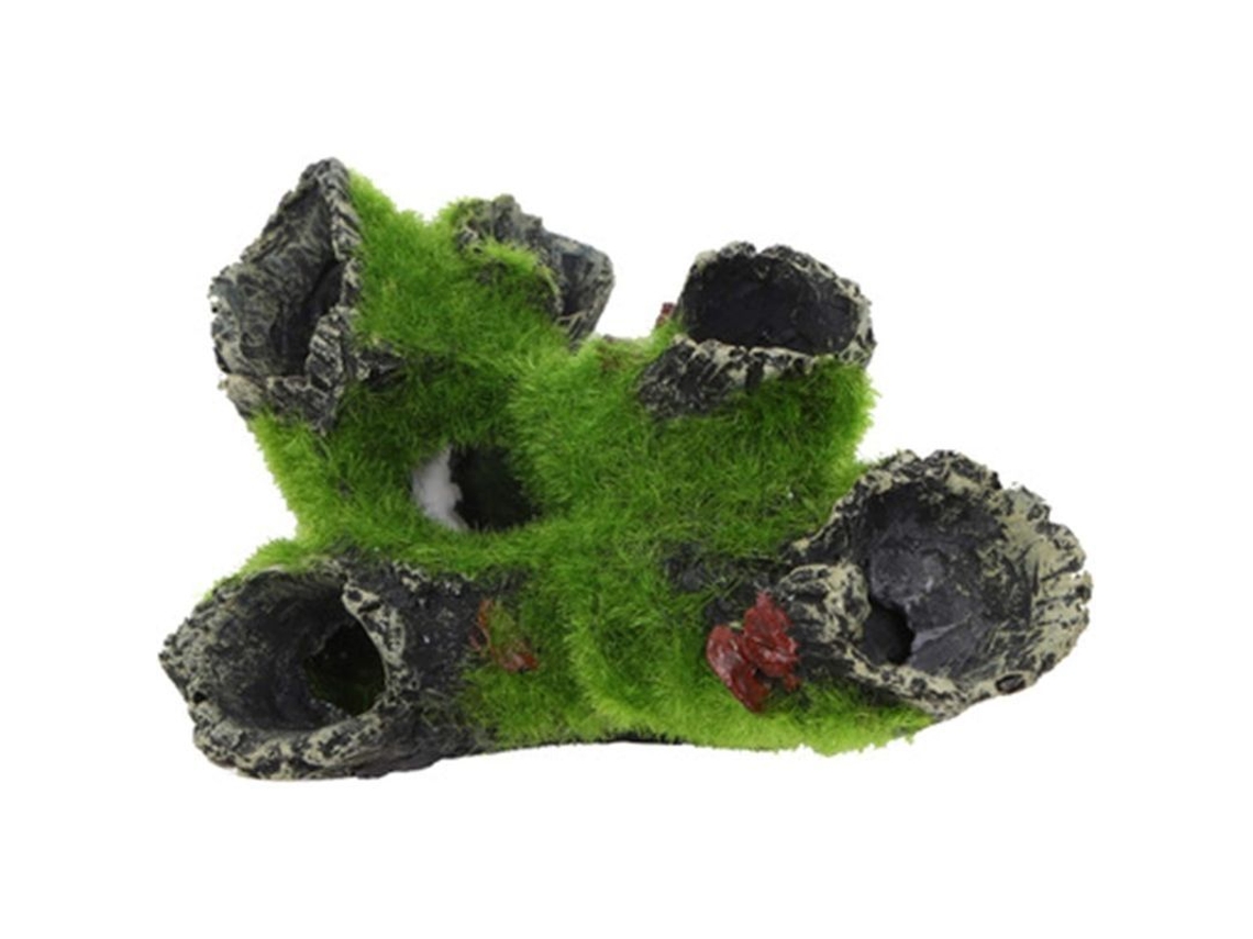 Adorno De Acuario Cueva De Rocas Con Hierba Verde Para Camuflaje De Camarones Y Peces Paisaje Subacuático