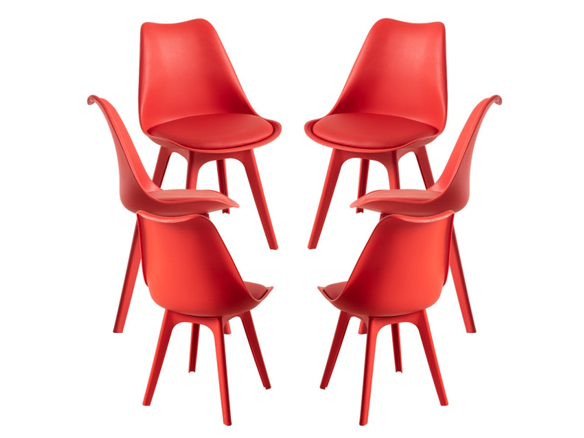 Pack 6 Cadeiras Synk Suprym - Vermelho