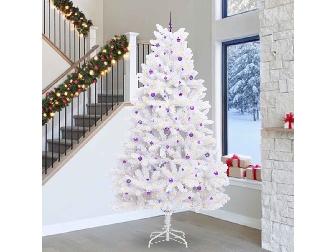 Vidaxl Árvore De Natal Articulada Artificial Branco 300 Cm Pvc E Aço
