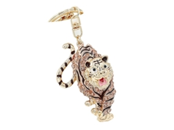 2026 llavero de Tigre de Aleación Con Piedras Strass, Artesanía Finita, Regalo para Amigos, Portátil Y Decorativo