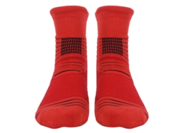 Rebe-medias Deportivas De Algodón Para Hombre Espesoradas Basket Transpirables Antideslizantes Running Rojas