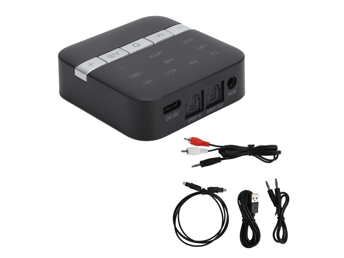 Adaptador Bluetooth 5.0 2 em 1: Transmissor e Receptor de Áudio Sem Fio para Computador AQUAFORGE