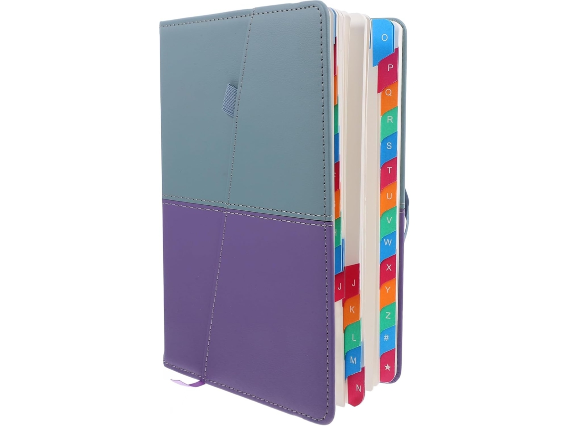 Agenda de com e Roxo, Multiuso para Doméstico, no Endereços Web A5 Abas Alfabéticas, Livro Senhas Azul Uso CHABERLU
