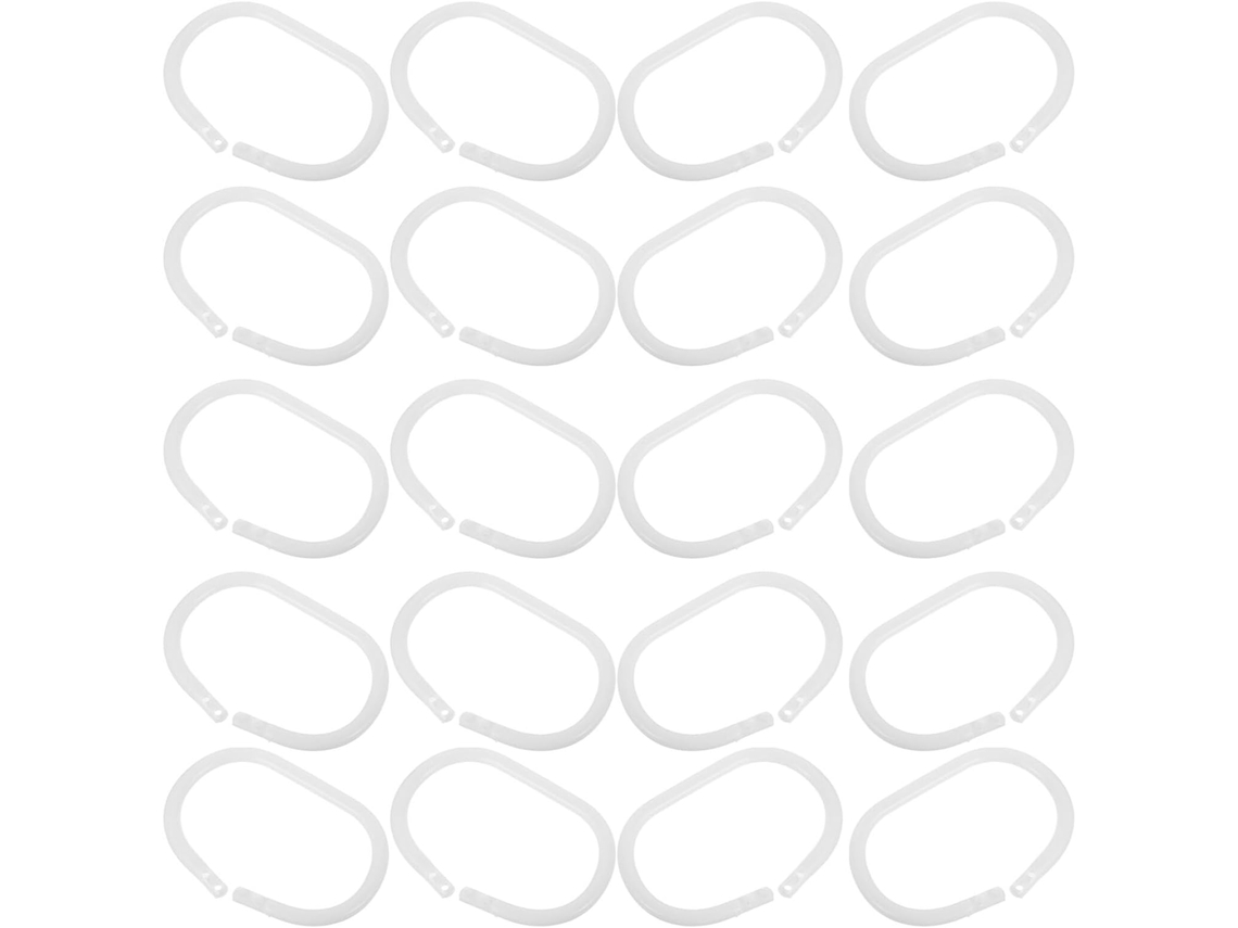 Conjunto De 100 Argolas Para Cortina Chuveiro, Ganchos Plástico