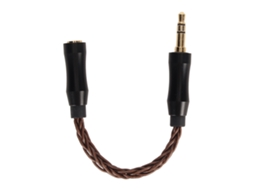 Cabo de Áudio Mali 2.5mm Fêmea para 3.5mm Macho com Núcleo de Cobre de Cristal e Conector Dourado 14cm