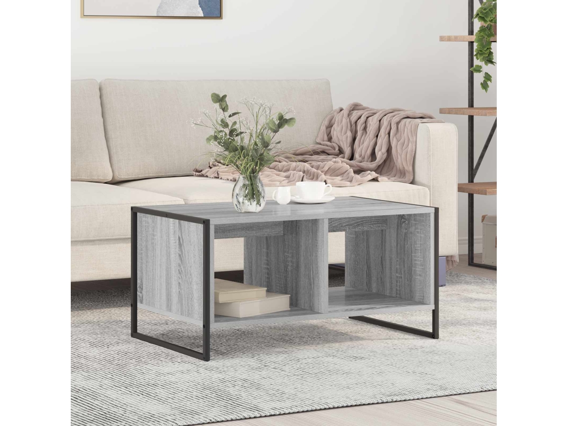 Vidaxl Mesa De Centro Cinza Sonoma 80 X 50 X 40 Cm