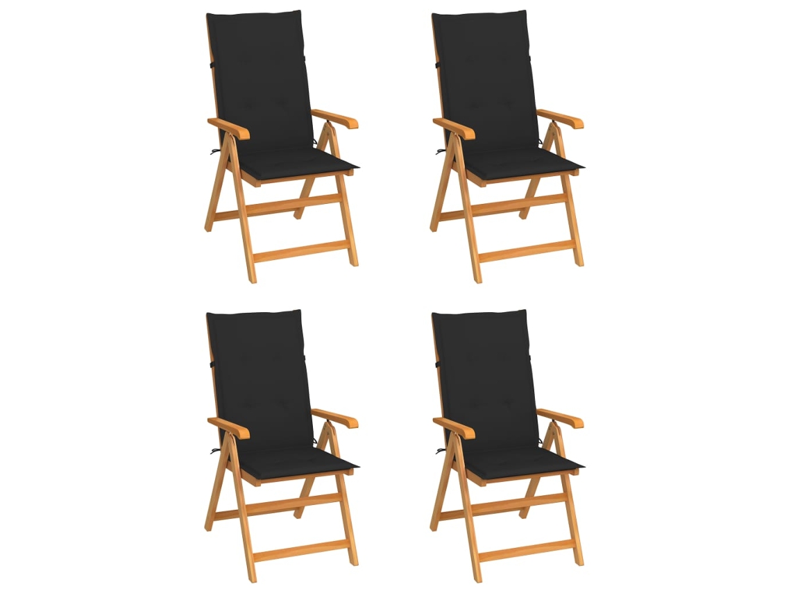 Folding Chair, Folding Chairs Vidaxl Preto Teca (n/a)