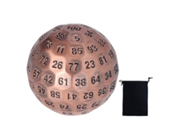 Walshlxq dados Metalicos Poliedricos 100 Caras Coloridos para Juegos de Rol Rpg de Cobre