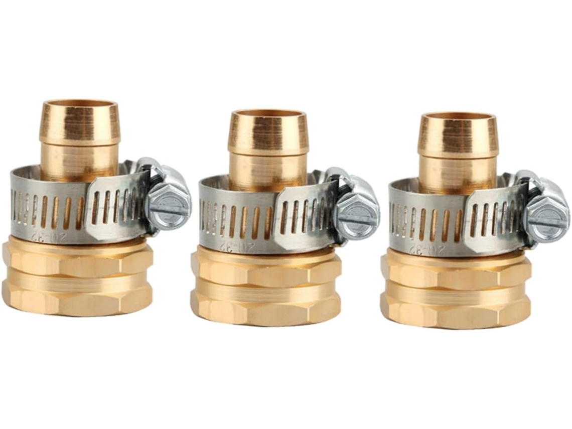 Conjunto De 3 Conectores Metálicos Com Rosca Interna E Externa Para