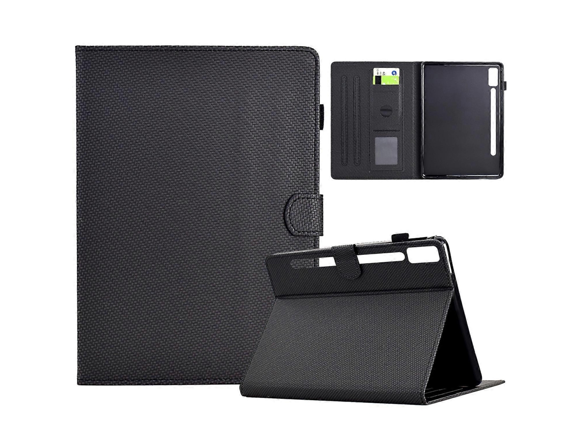 Capa De Couro Sintético Texturizado Para Tablet Lenovo Tab P12, Em Cor Sólida.