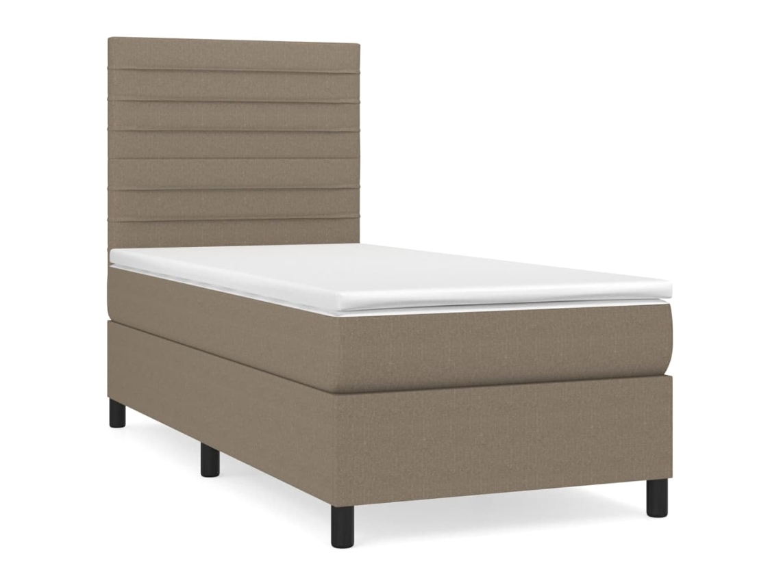 Box Spring Bed, Box Spring Beds Vidaxl Cinzento-acastanhado Tecido (90 X 200 Cm)