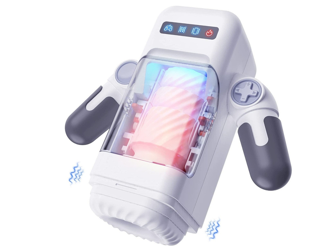 Copo De Masturbao De Aquecimento Telescpico Automtico Para Homens (branco)