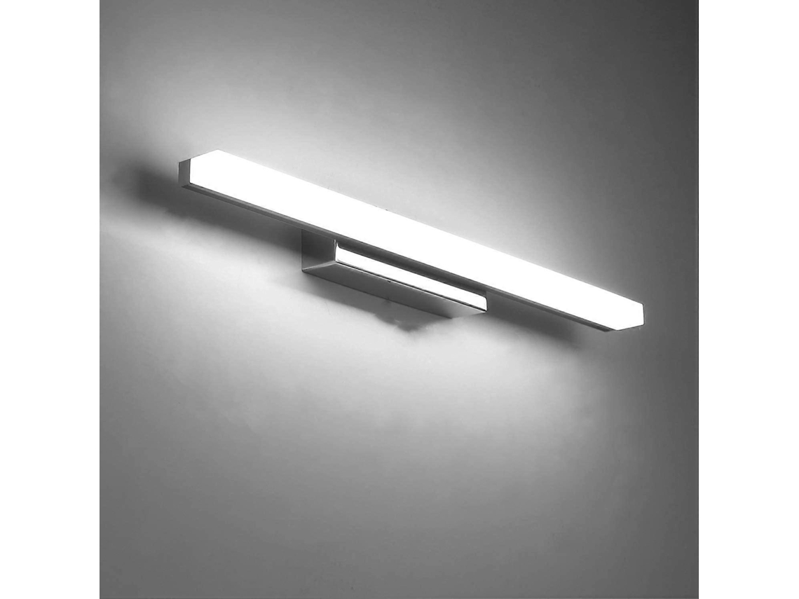 Rebe luz de Pared Led para Baño 8w Luz Blanca Fría 40cm Moderna Anti Niebla Inamovible de Acero Inoxidable