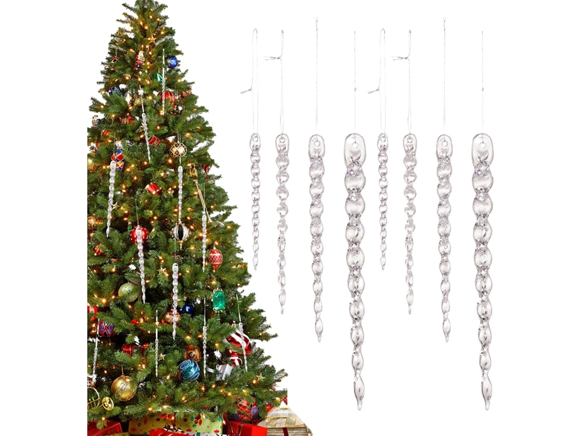 Decorações De Natal Em Acrílico Com Efeito De Gelo Para Árvore De Natal |