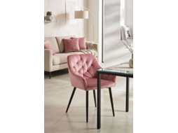 Cadeira Salle Veludo - Rosa