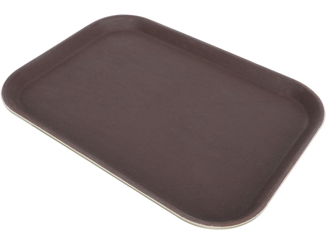 Bandeja Marrom Antiderrapante, Multiuso, Simples E Elegante Para Servir Refeições.