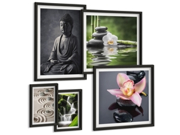 Conjunto De Pinturas Atmosfera Relaxante Zen Da Natureza Espelharte (5 Peças)