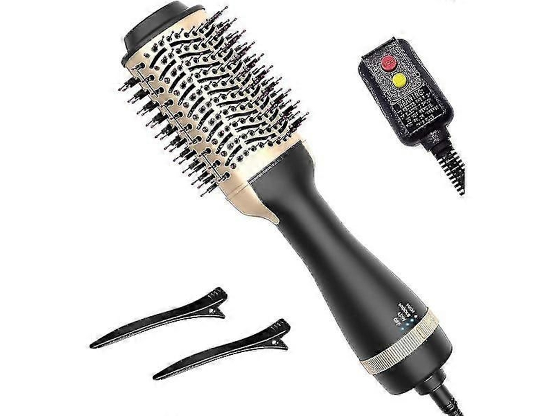 Escova Secadora de Cabelo, Escova de Ar Quente Secadora e Modeladora 3 em 1 TAISHENGDA (dourada)