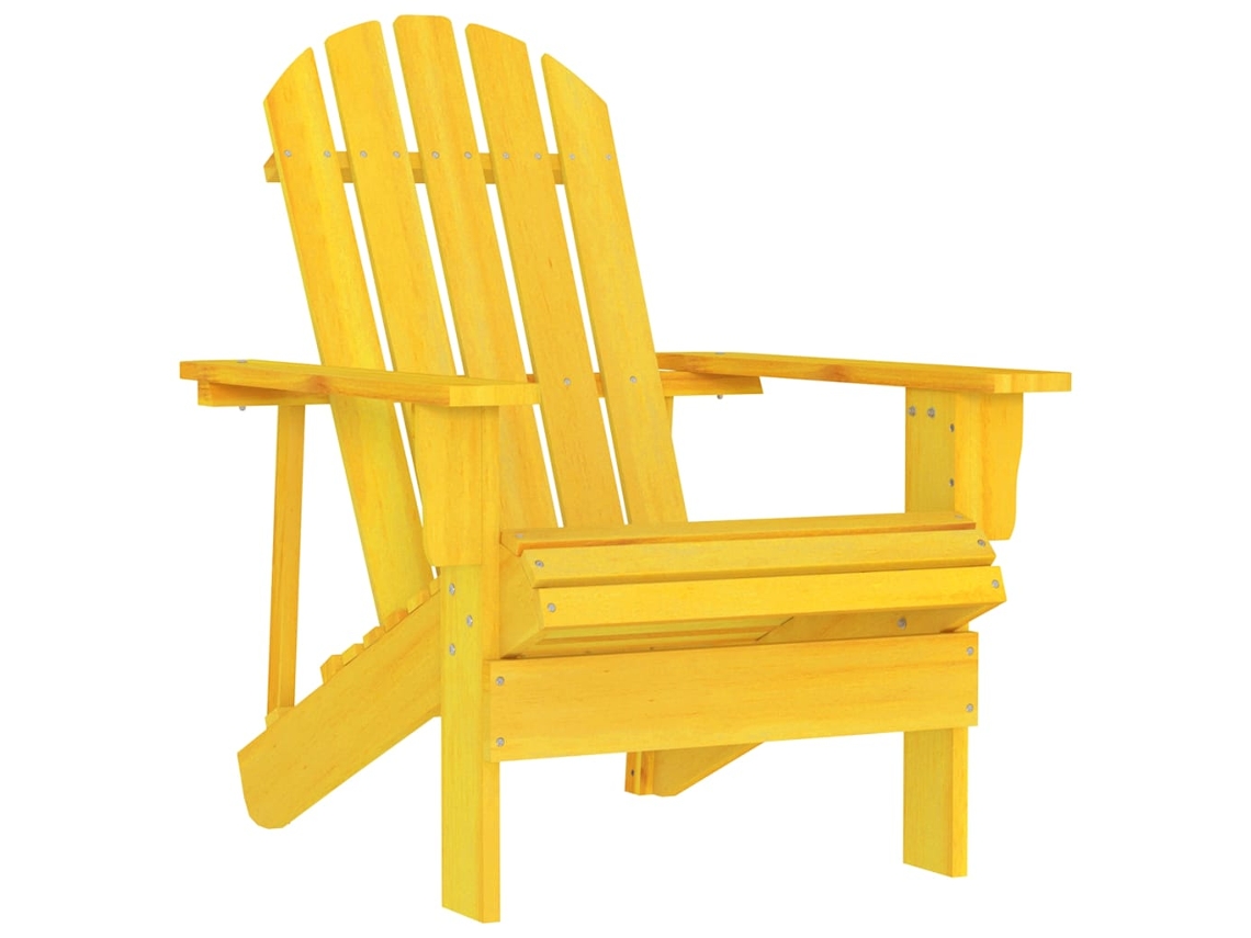 Vidaxl Cadeira Adirondack Para Jardim Abeto Maciço Amarelo