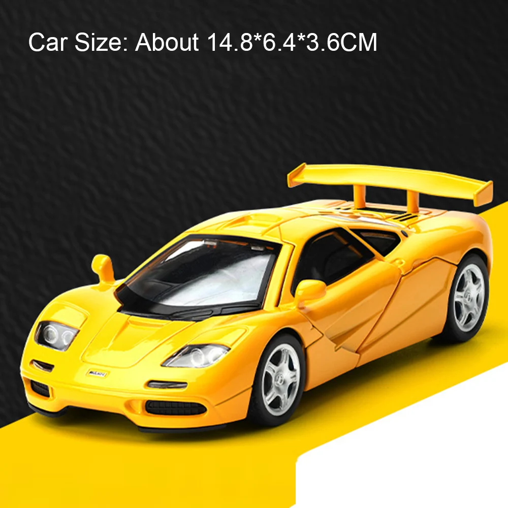 (f1 Amarelo) Miniatura De Carro Esportivo Em Escala 1:32, Carroceria Em Liga Metálica, Pneus De Borracha, Efeitos Sonoros E De Iluminação.