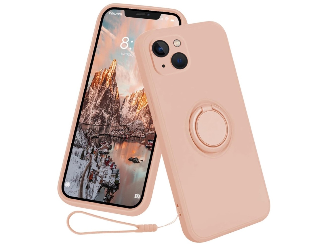 Suporte Casa Para Iphone 15 Plus Silicone Rosa