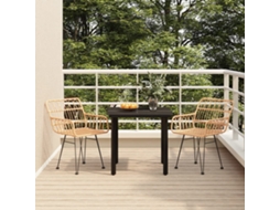 Vidaxl 3 Pcs Conjunto De Jantar Para Jardim Vime Pe
