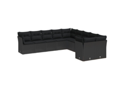 Conjunto 13 Conjunto De Sofá De Jardim Vidaxl Preto Vime Pe (100 X 100 X 71 Cm)