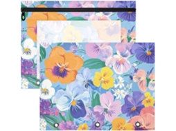 Conjunto de 2 Pastas Transparentes para Guardar Papel A4, Cartas e Materiais Arte Estudantes, Tintas a Óleo Fl