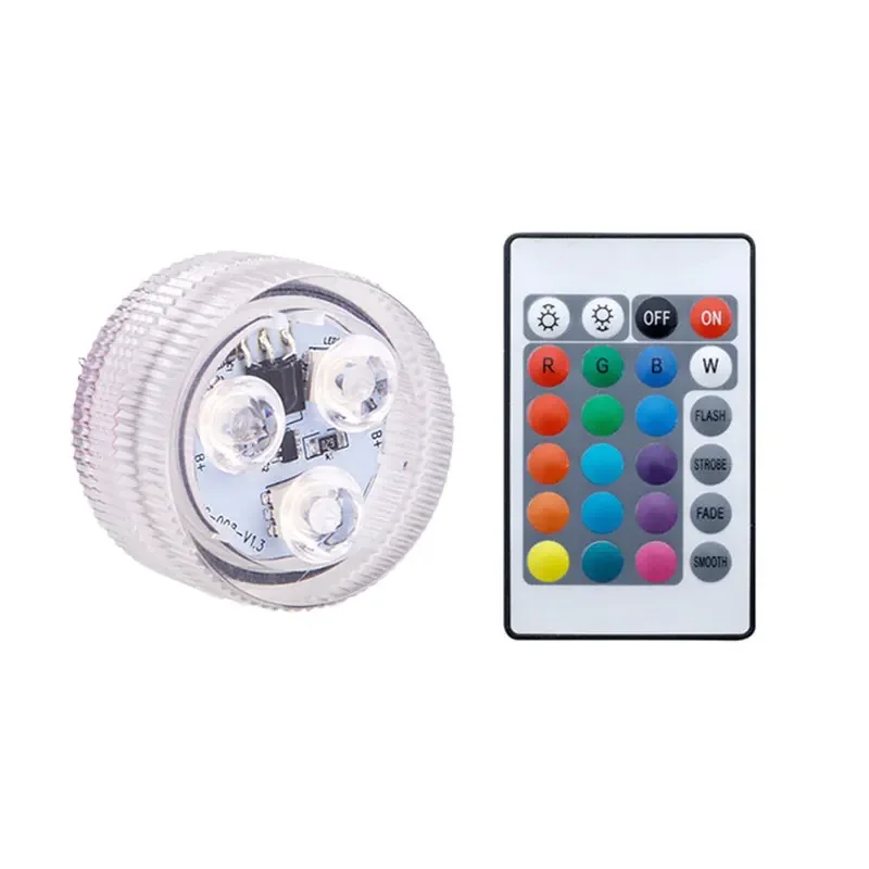 Luz Subaquática Com 3 Leds Rgb, 16 Cores, Ip68, Para Piscina, Vaso, Lago, Decoração Submersível Ao Ar Livre. Aeuzwr