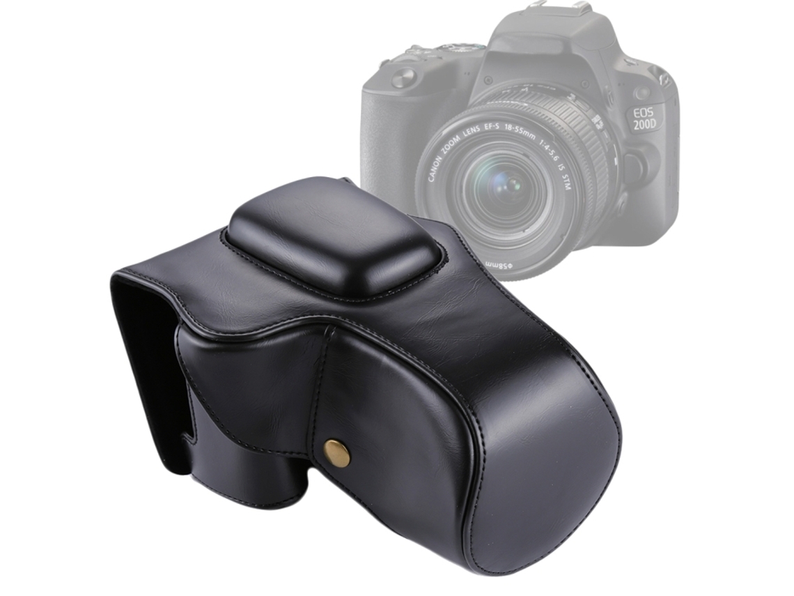 Bolsa De Couro Pu Para Câmera Canon Eos 200d Brilvibera