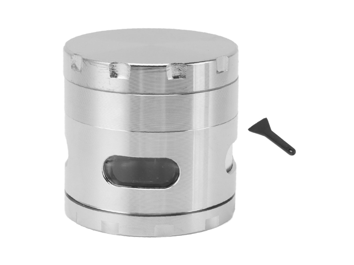 Moedor de temperos e ervas de liga de zinco 2.2 polegadas com janela lateral moagem fina manual S/MARCA
