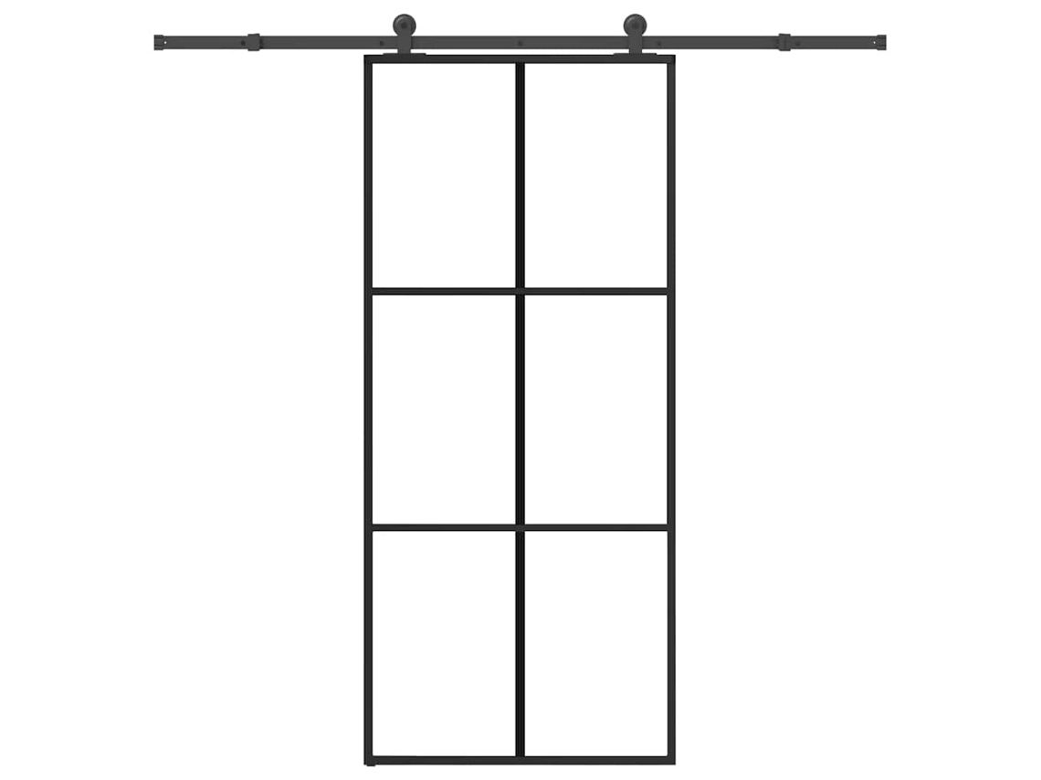 Vidaxl Porta Deslizante C/ Conj. Ferragens 90x205cm Vidro Esg/alumínio