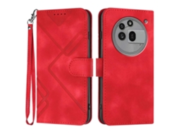 Capa Para Celular Nothing Phone 3a Pro Em Couro Sintético Com Padrão De Linhas E Toque Aveludado