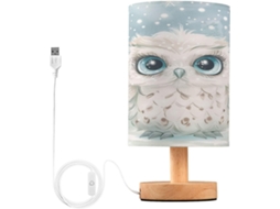 Luminária De Mesa Inverno Mnsruu Para Quarto, Sala De Estar, Coruja Das Neves, Luminárias De Cabeceira Inverno Com