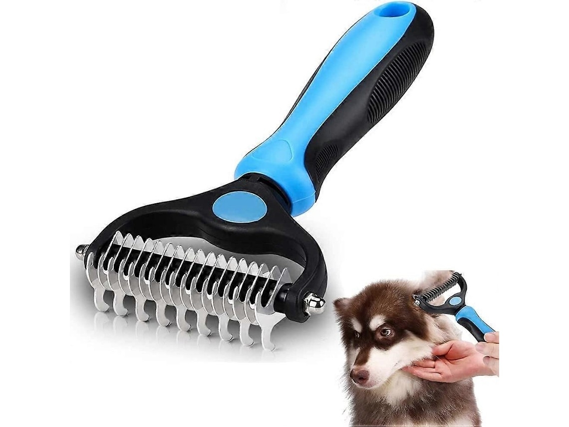 2-in-1 Pet Care Tool: Detangling Comb With Undercoat Cleaning Function, 2 Sides.