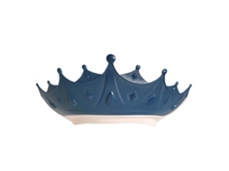 Mali boné de Banho Bebê Silicone Coroa Ajustável Protetor Ouvido Chapéu Lavar Cabelo Azul