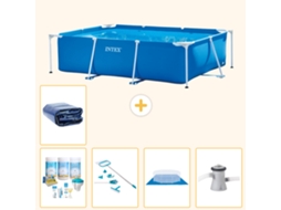 Piscina com Estrutura Retangular 220x150x60 Cm 6 peças S20016 INTEX