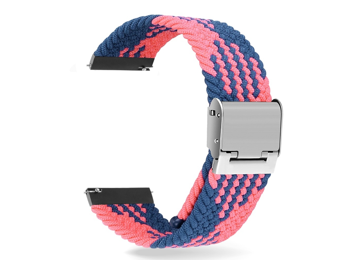 Bracelete de Nylon Ajustável Elástico Trançado 22Mm para Samsung Gear S3 Classic/Gear S3 Frontier/Gear S4 Azul/Rosa
