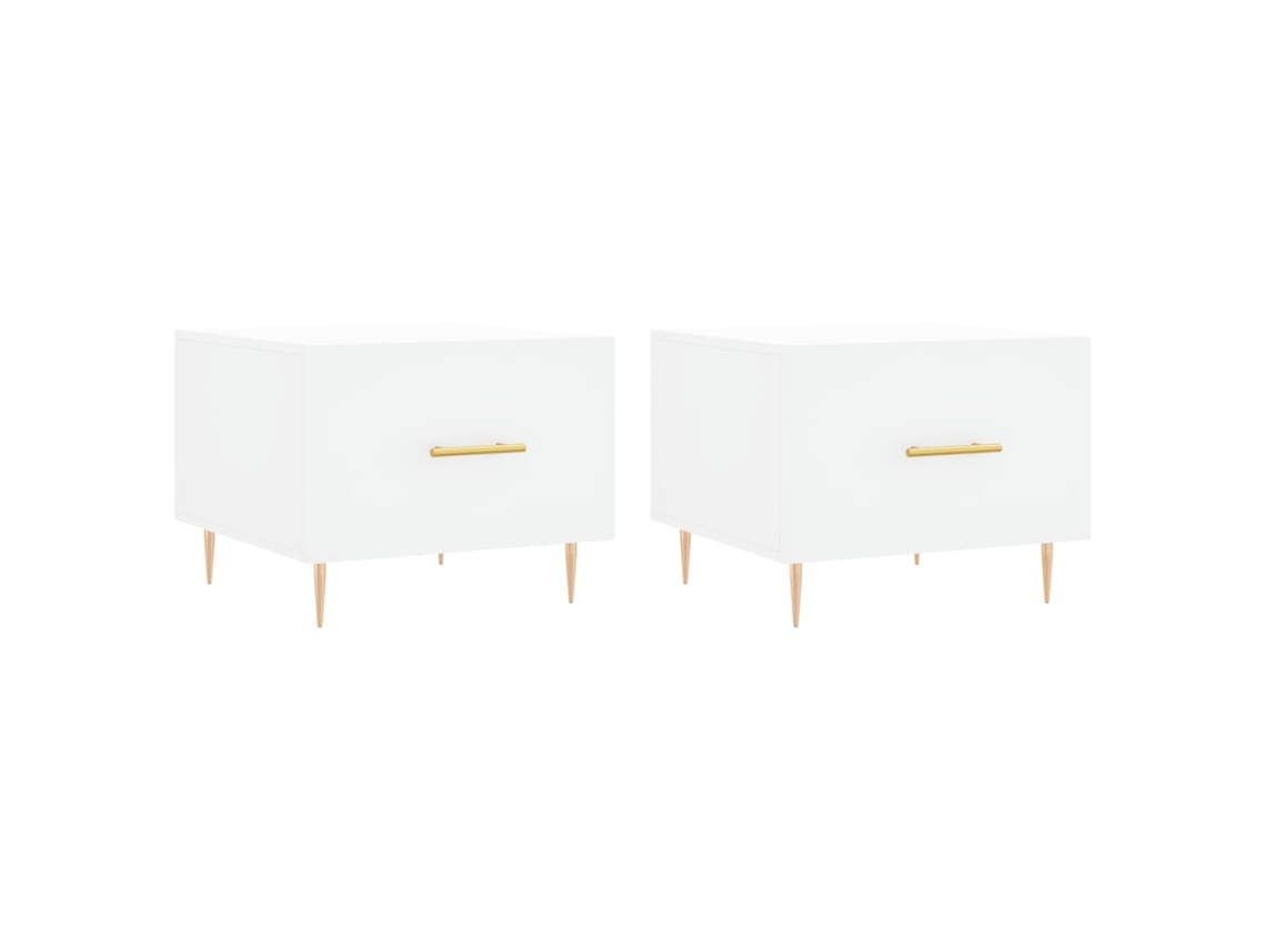 Conjunto de 2 Mesas de Centro Madeira Processada Branco MAISON EXCLUSIVE (50x50x40 cm)