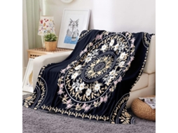 Manta de Lã Flanelada Xadrez Mandala Fansu Estampa 3d Macia e Fofa em Microfibra Ideal para o Inverno Perfeita