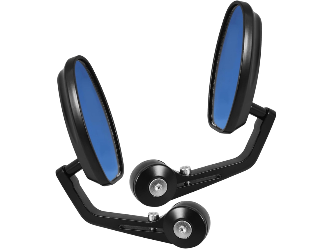 Espelhos retrovisores laterais ajustáveis em alumínio para motocicletas, guidões, scooters e bicicletas.