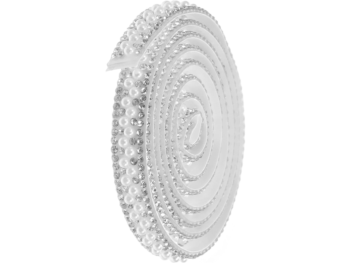 Conjunto De 4 Fitas Decorativas Autoadesivas Com Miçangas E Strass