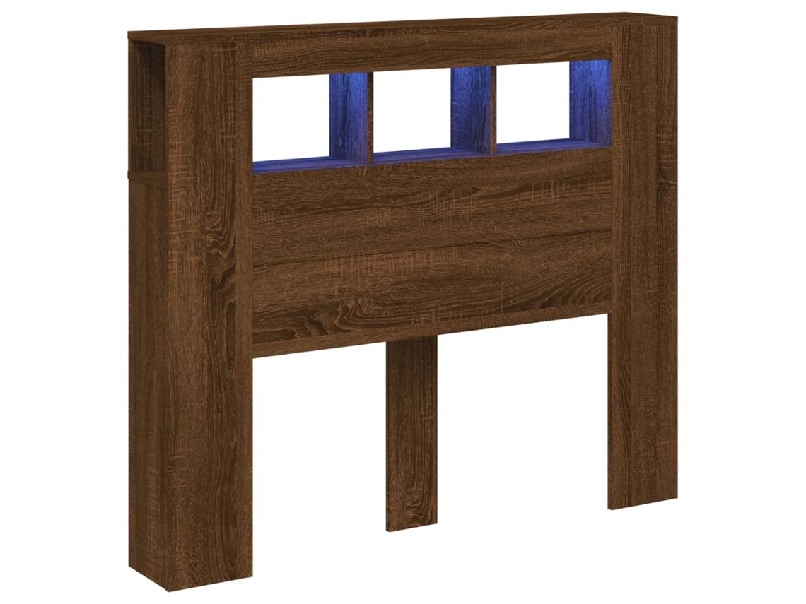 Cabeceira C/ Leds 120x18,5x103,5 Cm Carvalho Castanho MAISON EXCLUSIVE