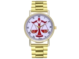 Relógio de casal Zhoulianfa Quartz com pulseira de aço inoxidável e mostrador vintage.
