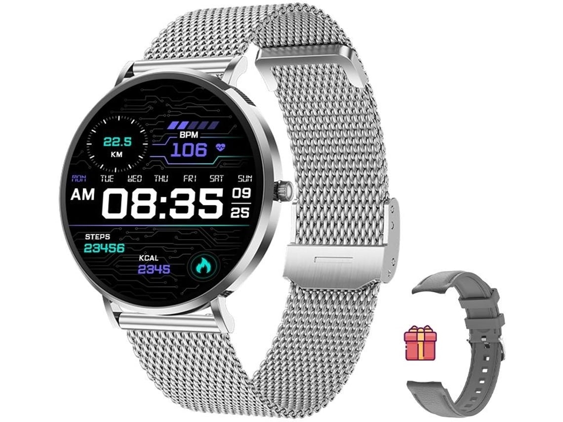 Relógio Inteligente T8pro 1.32 Amoled Com Chamada Bluetooth E Design Ultrafino Prata Yunzii