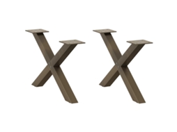 Vidaxl Pés Para Mesa De Centro Em Formato De X, 2 Peças, Aço Natural, 50x(30-31) Cm, Aço