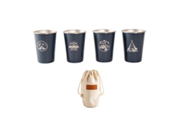 Conjunto de 4 Canecas Primerox de Aço para Camping
