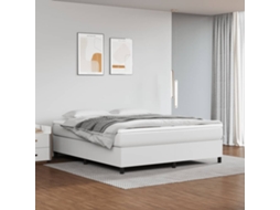 Vidaxl Cama Com Molas/colchão 180x200 Cm Couro Artificial Branco