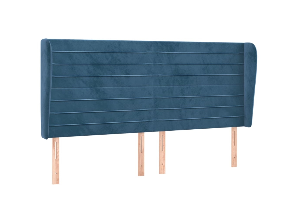 Headboard, Headboards Vidaxl Azul Veludo (203 X 23 X 118/128 Cm)